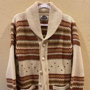RARE Vintage 70s Iconic Miller Outerwear Western Heavy Knitted Cardigan